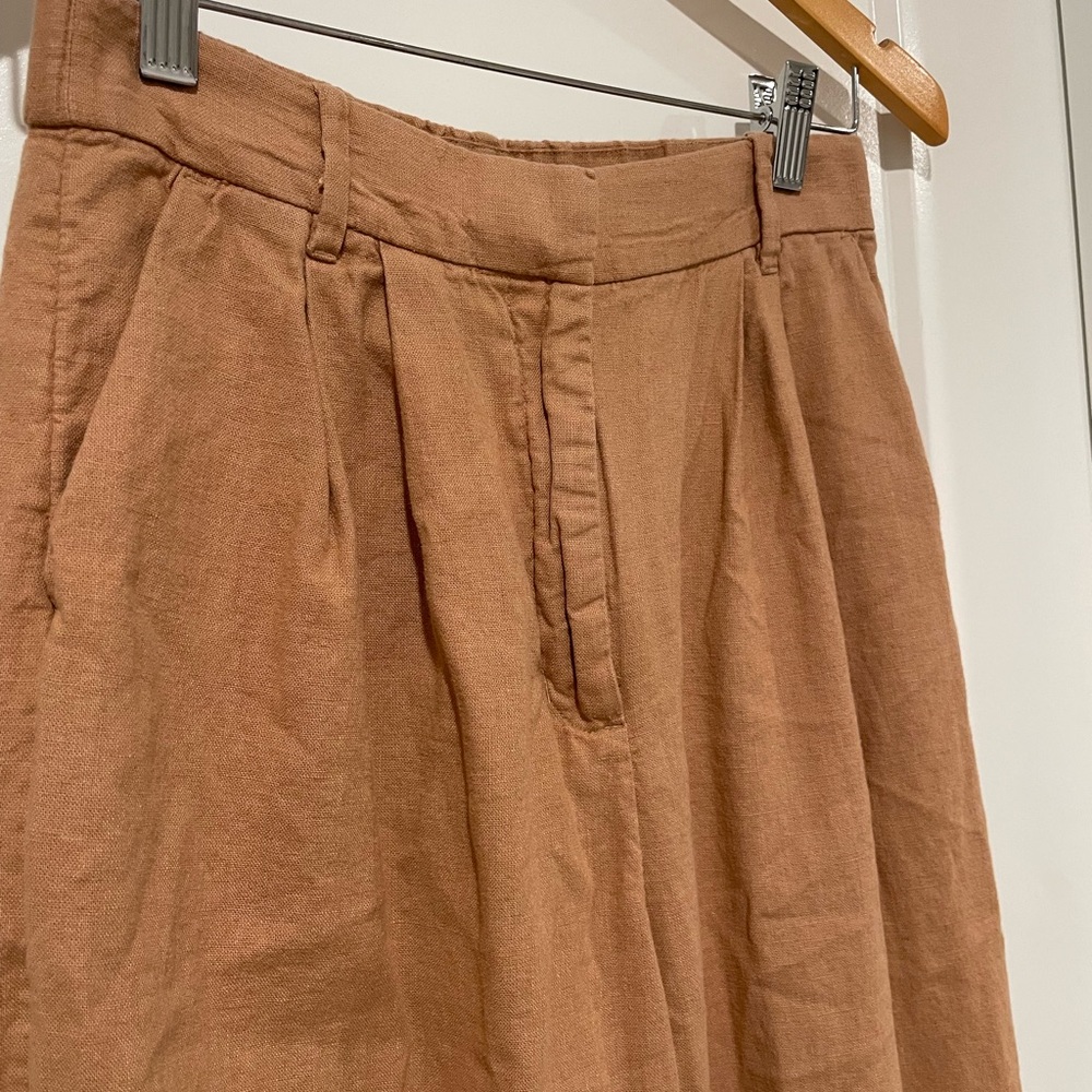 Abercrombie & Fitch Linen Blend Pleated Trousers